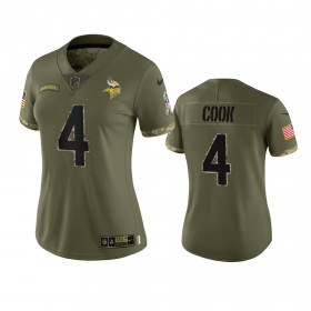 Tröjor Minnesota Vikings Dalvin Cook 4 Olive 2022 Salute To Service Limited - Dame